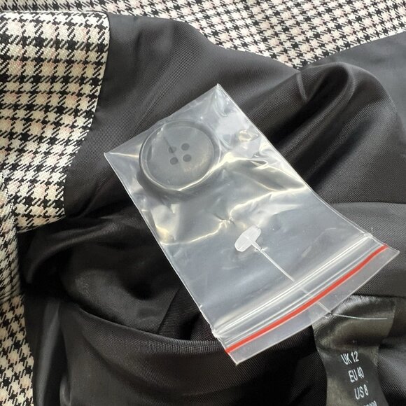 ASOS‎ Miss Selfridge One Button US 8 UK 12 Plaid Office Career Blazer Jacket - Picture 6 of 11